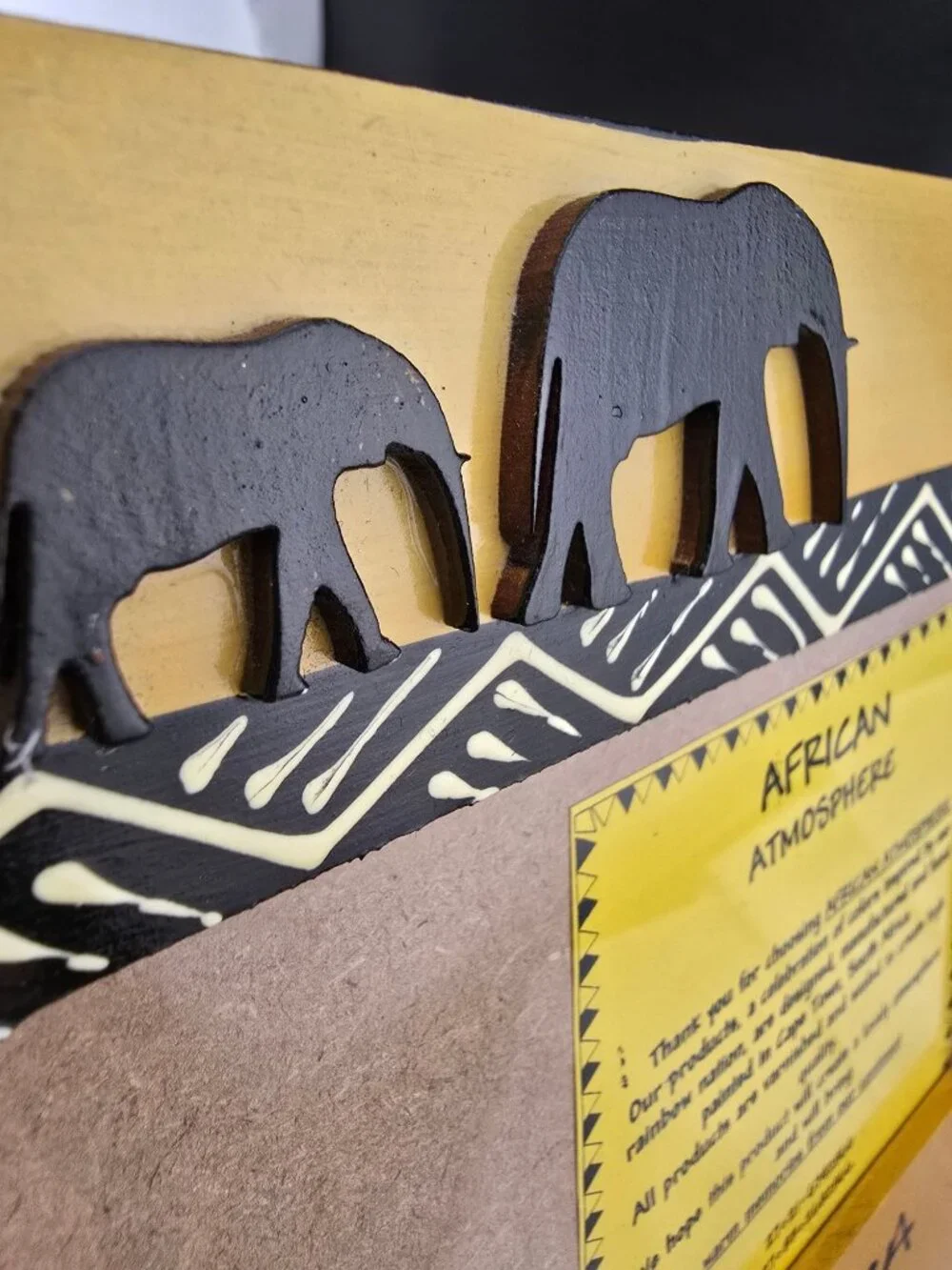Hand-Painted South African Safari Elephants 6"x4" Photo Picture Frame Travel - Picture 12 of 12